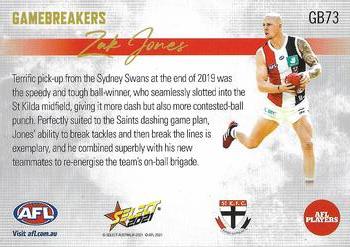 2021 Select AFL Footy Stars - Gamebreakers #GB73 Zak Jones Back
